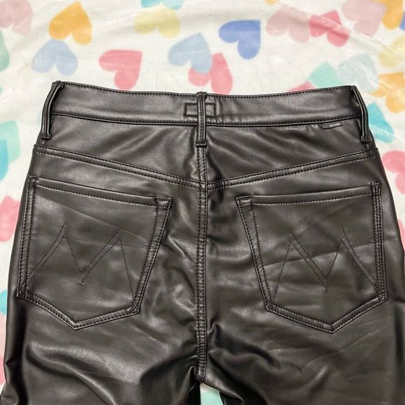 MOTHER The Super Swooner Faux Leather Skinny Pants Size 30 - Picture 7 of 16